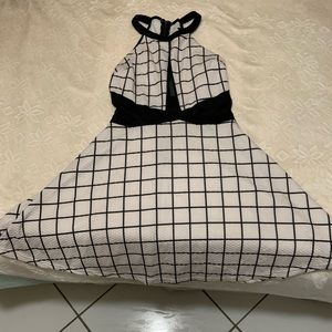 Black and white Halter Skater dress